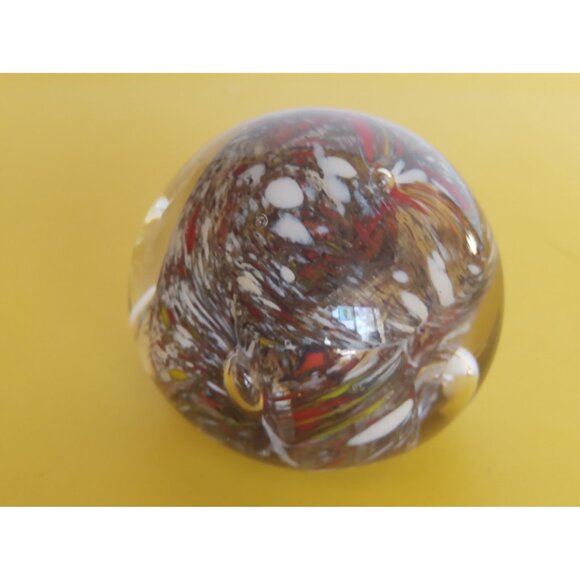 Vintage Hand Blown Swirled Art Glass Paperweight 3"x 2 1/2" - Picture 5 of 8
